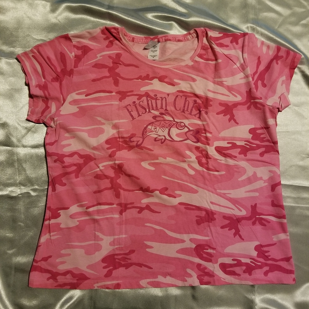Fishin' Chix Pink Camo T Shirt